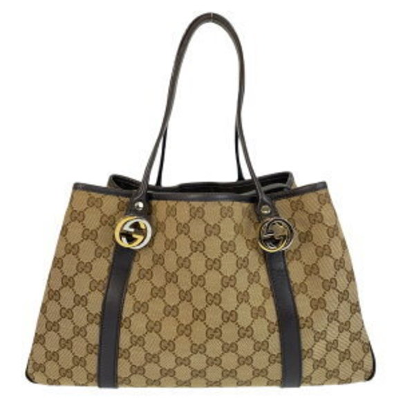 GUCCI Beige Brown GG Tote Bag - Picture 2 of 9